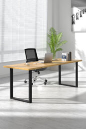 Darphe Pair Of Black Rectangular Metal Legs For Dining, Coffee, Or Bench Tables, 60Cm W X 71Cm H