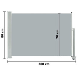 Berkfield Patio Retractable Side Awning 80X300 Cm Grey - thumbnail 8