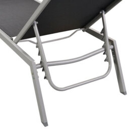 Vidaxl Sun Lounger Steel And Textilene Black - thumbnail 6