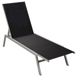 Vidaxl Sun Lounger Steel And Textilene Black - thumbnail 3