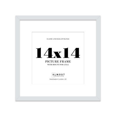 "14X14"" Light Grey Picture Frame - 14X14"" Square Frame With 12X12"" Mount For 14X14""/12X12"" Pictures Moderrn Style Thin Edge, 1 Pack" - image 1