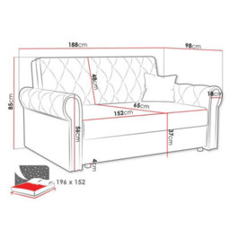 Viva Roma Iv Living Room Sofa Bed Has Storage Polyurethane Foam Hr Foam Wave Spring Metal Legs 188X85X98Cm Olive - thumbnail 4