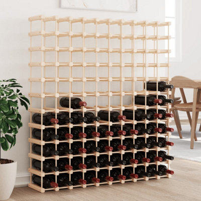 Walplus Wine Rack For 120 Bottles 112.5X23X123.5 Cm Solid Wood Pine - image 1