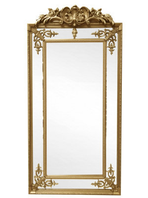 Orsina Neoclassical Bevelled Wall Mirror With Gold Finish, Decorative Mirror With Ornate Frame, Statement Mirror - image 1