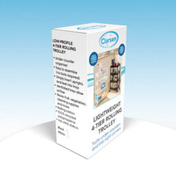 Clarsen White 4-Tier Rolling Trolley With Ventilated Trays, Under-Counter Storage Solution - thumbnail 3