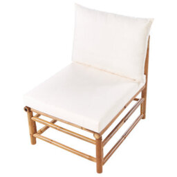 Beliani Garden Corner Sofa With Table 4 Seater Cerreto Left Hand Off-White Bamboo - thumbnail 7