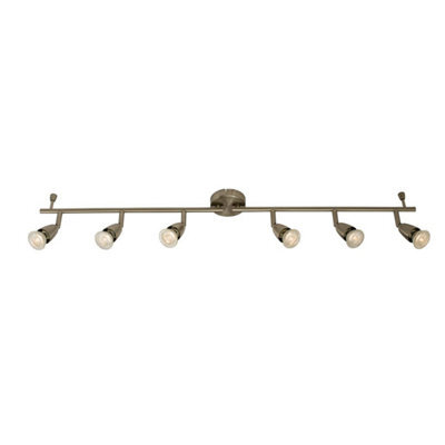 Saxby Sax61003 Lighting Amalfi Two Bar With Six Halogen Spotlights Brushed Chrome - image 1