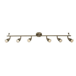 Saxby Sax61003 Lighting Amalfi Two Bar With Six Halogen Spotlights Brushed Chrome - thumbnail 1