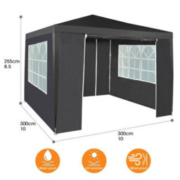 Mcc Direct 3X3 Event Gazebo Grey With Sides - thumbnail 2