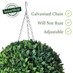 Best Artificial 28Cm Green Olive Grass Hanging Basket Topiary Ball - Suitable For Outdoor Use - Weather & Fade Resistant - thumbnail 3
