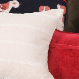 Dempsey Cotton Stripe Stitching 45Cm Cushion Cover In Antique Cream - thumbnail 2