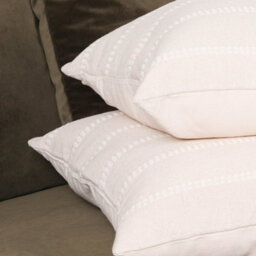Dempsey Cotton Stripe Stitching 45Cm Cushion Cover In Antique Cream - thumbnail 5