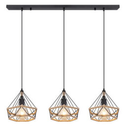 Luminosa Lighting Luminosa Ulleu Bar Pendant Ceiling Light Matt Black 3X E27 - thumbnail 3