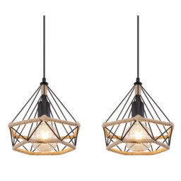 Luminosa Lighting Luminosa Ulleu Bar Pendant Ceiling Light Matt Black 3X E27 - thumbnail 4