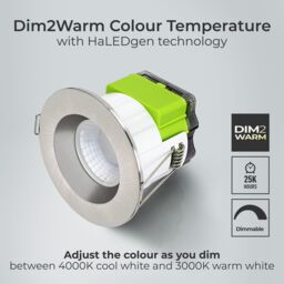 Luceco Ftype Mk2 Brushed Steel Effect Fixed Led Fire-Rated Cool & Warm Downlight 6W Ip65 - thumbnail 6