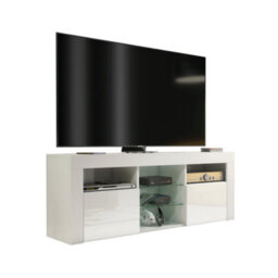Tv Unit 145Cm Modern White With High Gloss Doors - Creative Furniture - thumbnail 6