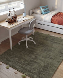 Beliani Kids Rug Kodinhi  Dark Green 140 X 200 Cm Cotton - thumbnail 2