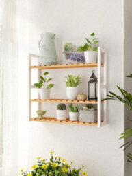Songmics Bamboo Shelf, Height Adjustable, 3 Tier Shelf, 60 X 15 X 54 Cm, For Bathroom, Wall, Kitchen, Books, White - thumbnail 4