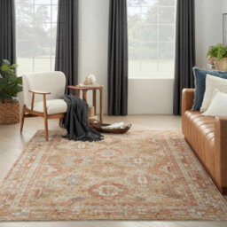 Rust Traditional Bordered Geometric Easy To Clean Rug For Dining Room Bed Room And Living Room-160Cm X 234Cm - thumbnail 2