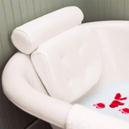 Taylor & Brown Spa Bath Pillow - Extra Thick, Soft Head, Neck & Back Support, Non-Slip, Fits Any Tub (38X35Cm, White) - thumbnail 3