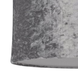 First Choice Lighting Chrome Arched Table Lamp With Grey Crushed Velvet Shade - thumbnail 3