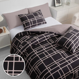 Lazzaro Premium Duvet Cover Set Double Brushed Microfiber Reversible With Zipper Closure & Corner Ties - thumbnail 4