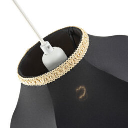 Happy Homewares Victorian Designed Empire Lampshade In Black Faux Silk With Gold Trims - thumbnail 3