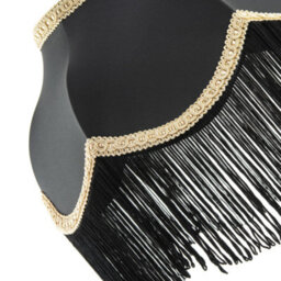 Happy Homewares Victorian Designed Empire Lampshade In Black Faux Silk With Gold Trims - thumbnail 4