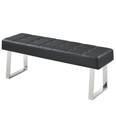 Furniture in Fashion Austin Large Faux Leather Dining Bench In Black - image 1
