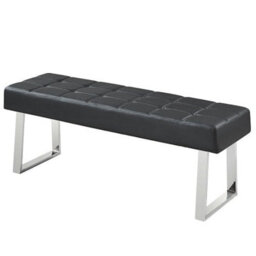 Furniture in Fashion Austin Large Faux Leather Dining Bench In Black