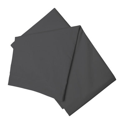 Belledorm Brushed Cotton Flat Sheet Charcoal (Single) - image 1