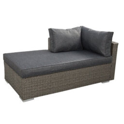 Rattan Garden Corner Sofa Set, 3 Piece Corner Garden Lounge Set With 10Cm Cushion, Tempered Glass Table - Fully Assembled - Gray - thumbnail 7