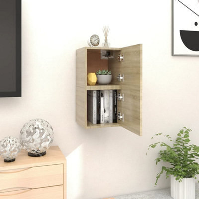 Berkfield Wall Mounted Tv Cabinets 2 Pcs Sonoma Oak 30.5X30X30 Cm - image 1