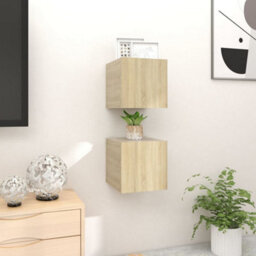 Berkfield Wall Mounted Tv Cabinets 2 Pcs Sonoma Oak 30.5X30X30 Cm - thumbnail 5