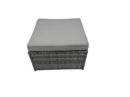 Fimous Rattan Dining Table Sofa Armchair Set With 2 Side Tables 3 Footstools Outdoor Garden Furniture Set Dark Grey Mixed - thumbnail 8