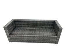 Fimous Rattan Dining Table Sofa Armchair Set With 2 Side Tables 3 Footstools Outdoor Garden Furniture Set Dark Grey Mixed - thumbnail 5