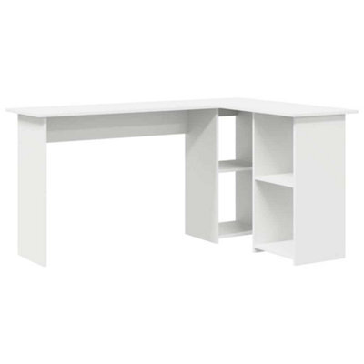 Berkfield Modern White Computer Desk White Engineered Wood Medium Computer Desk