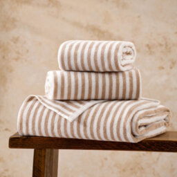 Yard Hebden Striped 100% Cotton Bath Towel, Natural, 70 X 130Cm - thumbnail 4