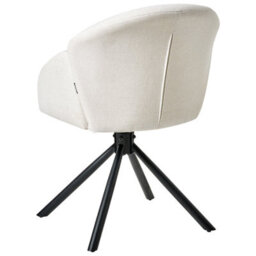 Beliani Set Of 2 Dining Chairs Swivel Maybee Fabric Off-White - thumbnail 7