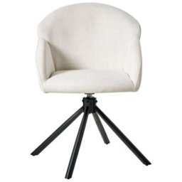 Beliani Set Of 2 Dining Chairs Swivel Maybee Fabric Off-White - thumbnail 6