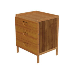 Living And Home Tawny Nightstand Bedside Table With Three Drawers, 37Cm W X 30Cm D X 40Cm H - thumbnail 4