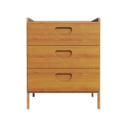 Living And Home Tawny Nightstand Bedside Table With Three Drawers, 37Cm W X 30Cm D X 40Cm H - thumbnail 5