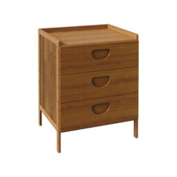 Living And Home Tawny Nightstand Bedside Table With Three Drawers, 37Cm W X 30Cm D X 40Cm H - thumbnail 3