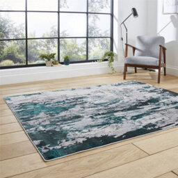 Grey Green Abstract Modern Easy To Clean Abstract Rug For Dining Room-120Cm X 170Cm - thumbnail 2