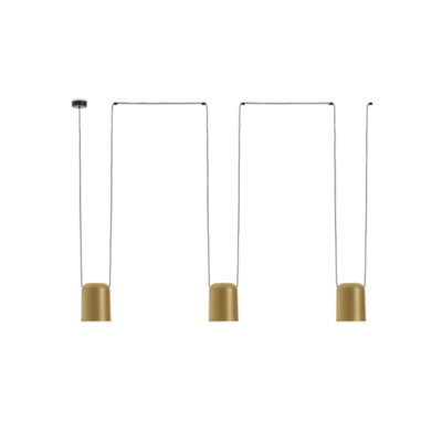 Luminosa Lighting Luminosa Attic Decorative Hanging Ceiling Pendant Matt Black Painted Gold 3X E27 / 175Cm X 600Cm