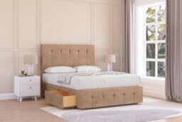 "Sloomy Cambridge Sand Naples Divan Bed Set 2 Drawers Right Side - 26"" Strutted & 12"" Footboard 4'6 Double" - thumbnail 2