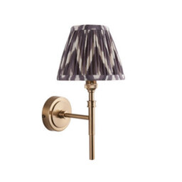 Loops Elegant 2 Pack Dimmable Wall Lights With Pearl Grey Shades And Aged Brass Finish - thumbnail 9