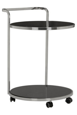 Orsina Elegant 2 Tier Silver Finish Drinks Trolley, Versatile Drinks Trolley For Parties, Durable Drinks Trolley - image 1