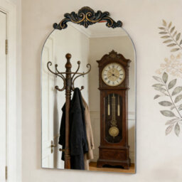 Artloge 60X124.5Cm Large Arched Wall Mirror Window Decorative Ornate Scroll Carved Baroque Mirror - thumbnail 5