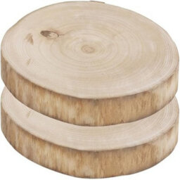 Urbn-Living Urbnliving Rustic Natural Wooden Slice 30Cm Round With Bark, Decorative Log Plate For Table Centerpieces - 2 Pack - thumbnail 1